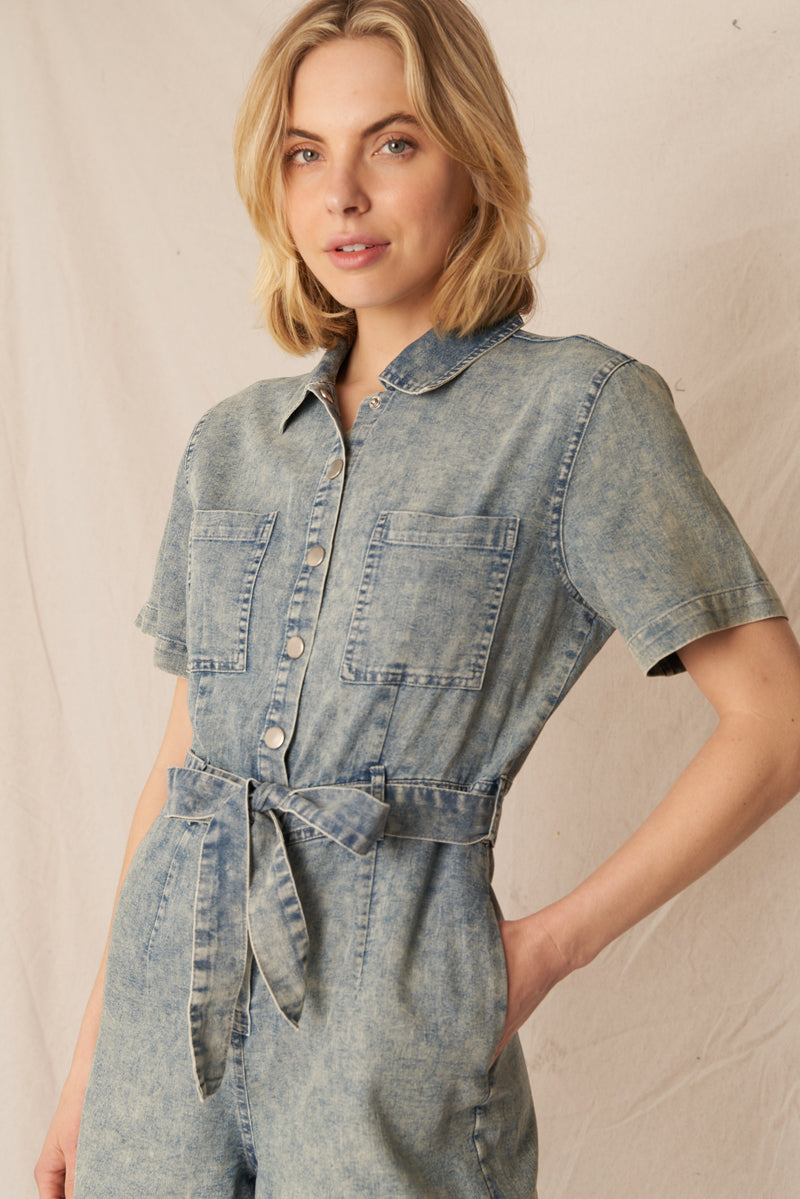 Seraphina Denim Romper