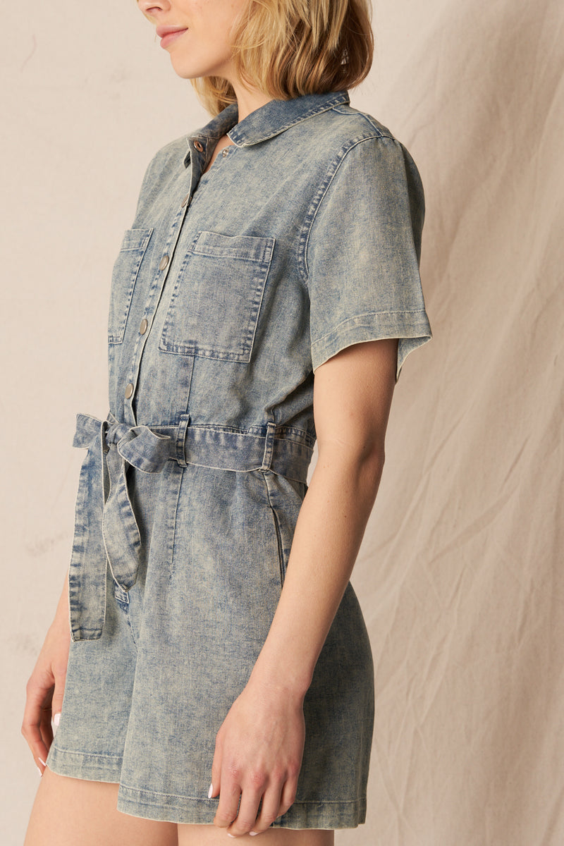 Seraphina Denim Romper