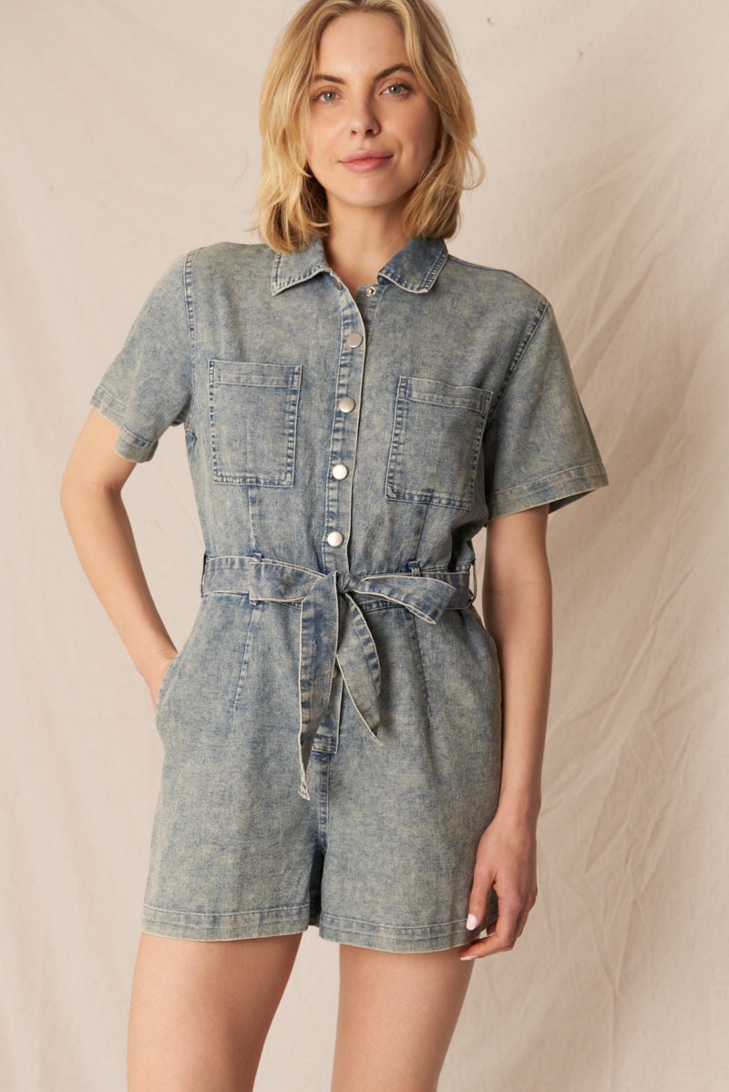 Seraphina Denim Romper