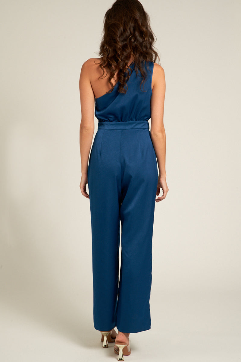 Naia Satin One Shoulder Jumpsuit