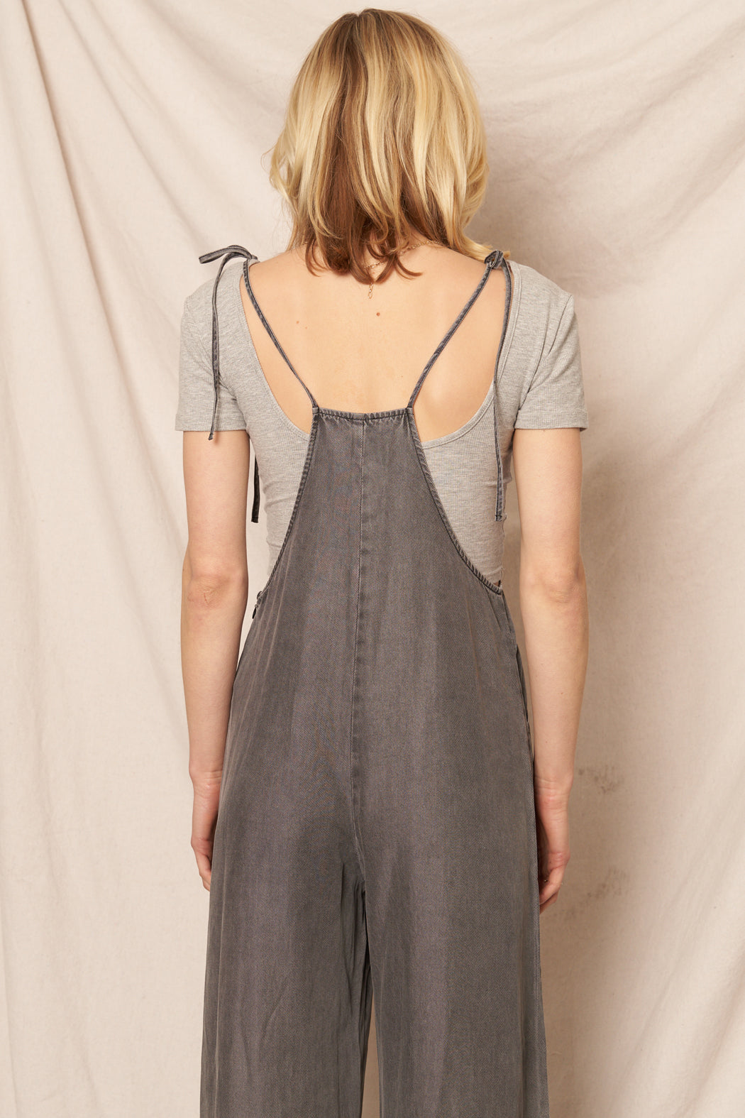 Sara Denim Wide Leg Jumpsuit