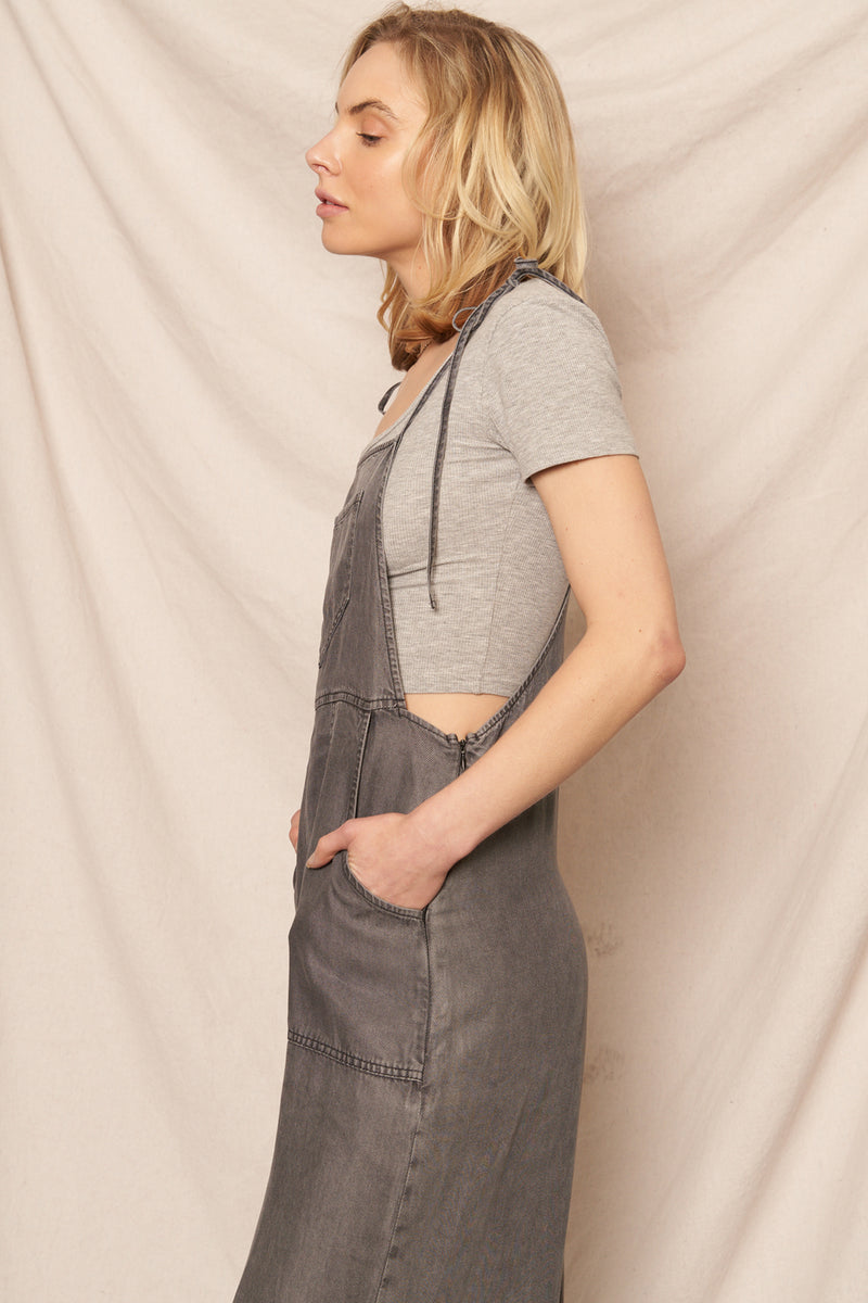 Sara Denim Wide Leg Jumpsuit shopencreme Sara Denim Wide Leg Jumpsuit shopencreme