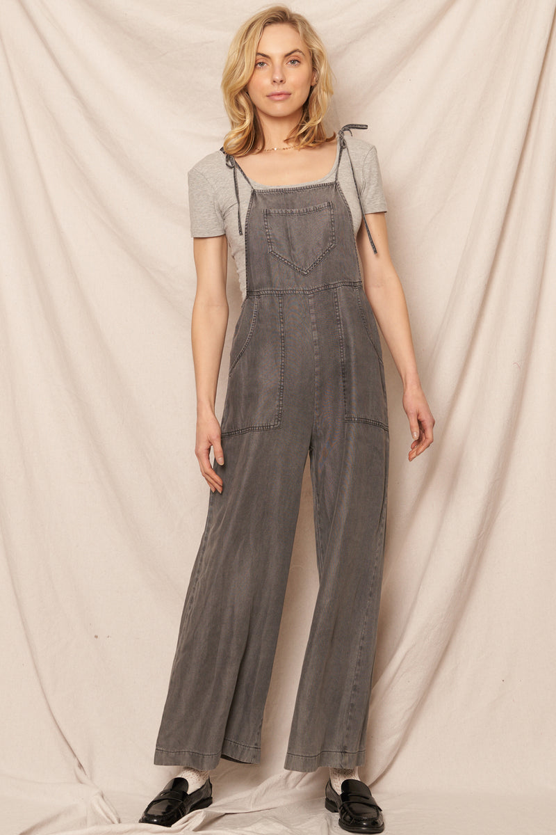 Sara Denim Wide Leg Jumpsuit