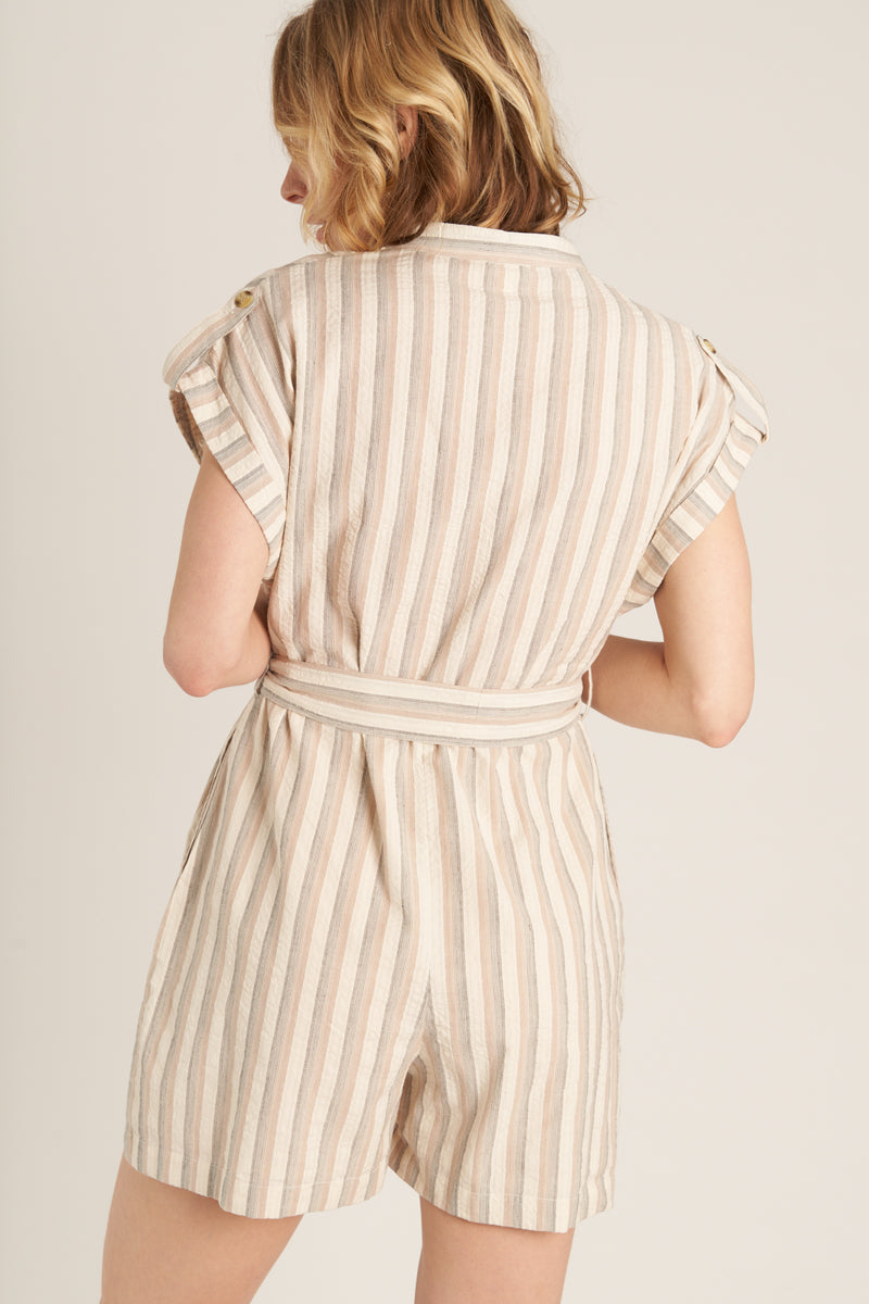 Everyday Crème Belted Romper