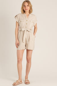 Everyday Crème Belted Romper