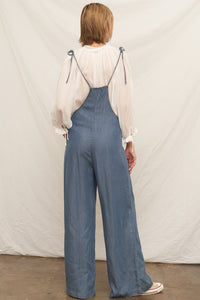Sara Denim Wide Leg Jumpsuit