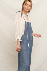 Sara Denim Wide Leg Jumpsuit