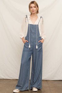 Sara Denim Wide Leg Jumpsuit