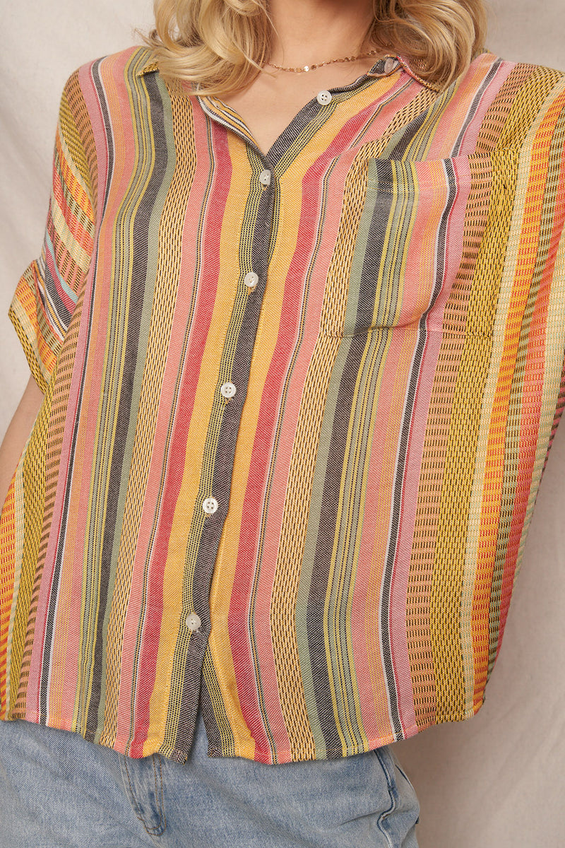 Jenny Striped Button Up