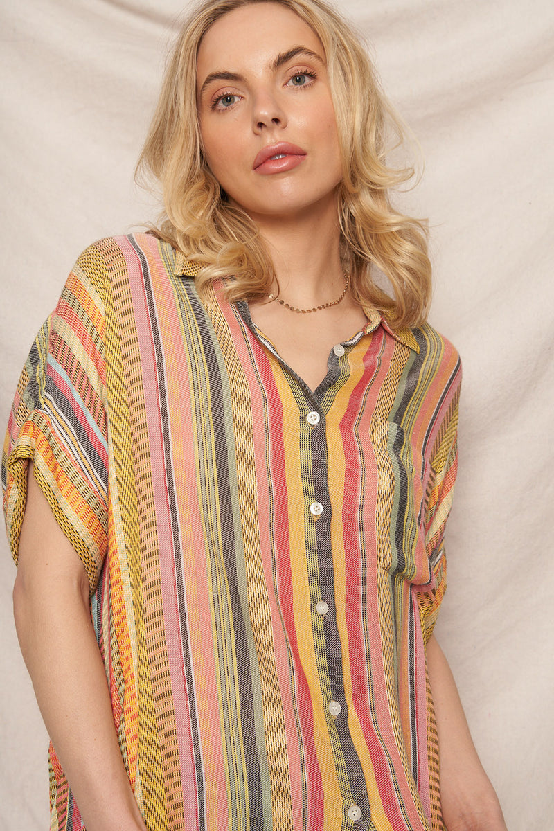 Jenny Striped Button Up