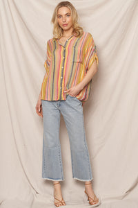 Jenny Striped Button Up