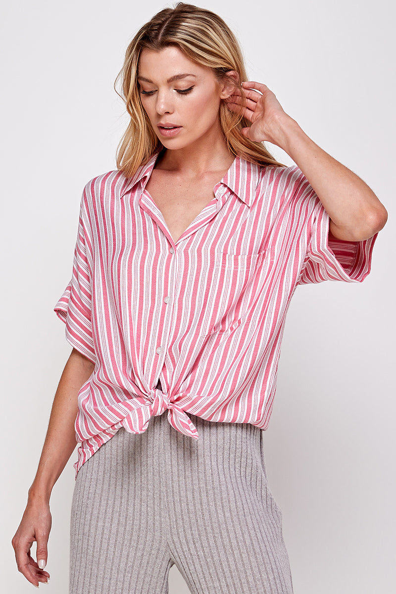 Rebecca Striped Button Down