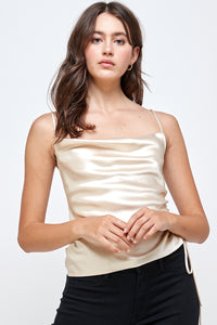 Iris Satin Drawstring Top