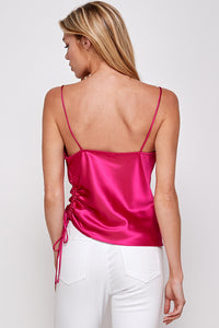 Iris Satin Drawstring Top