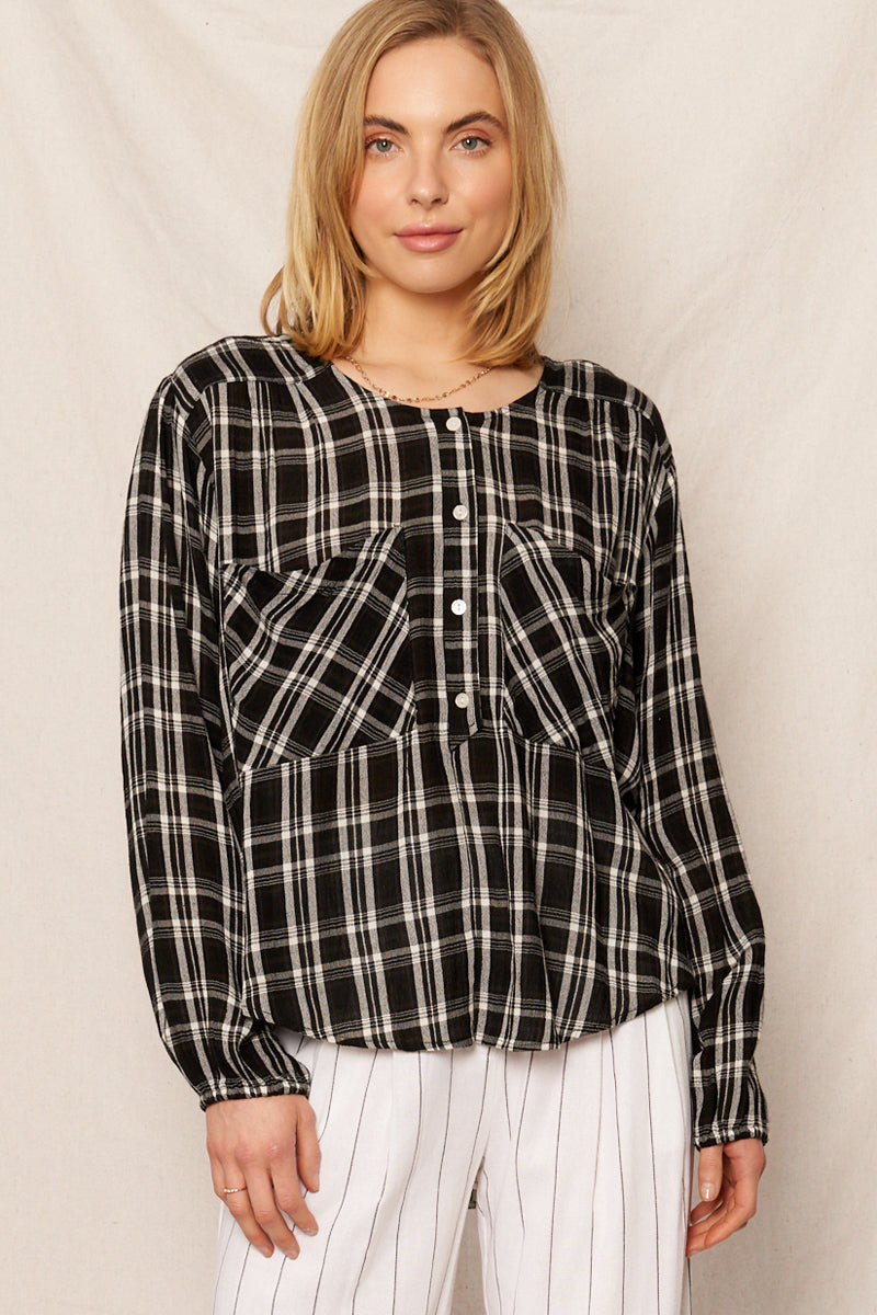 Savannah Plaid Blouse