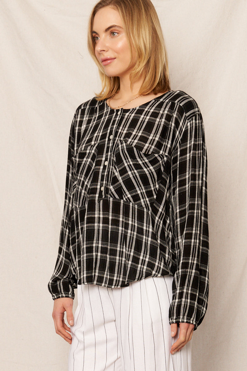 Savannah Plaid Blouse