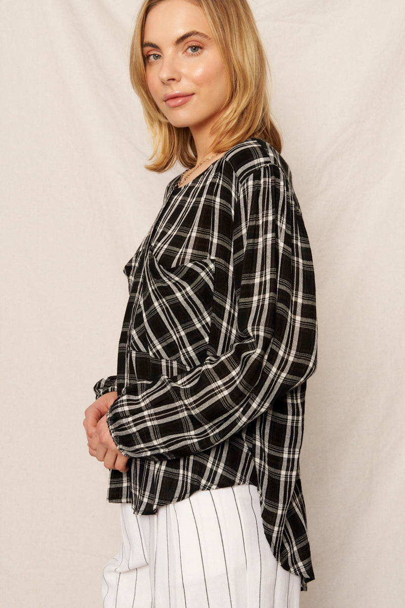 Savannah Plaid Blouse