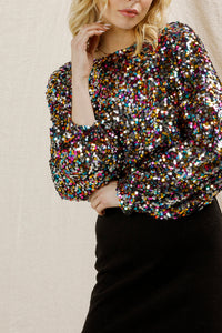 Rubina Confetti Sequin Top