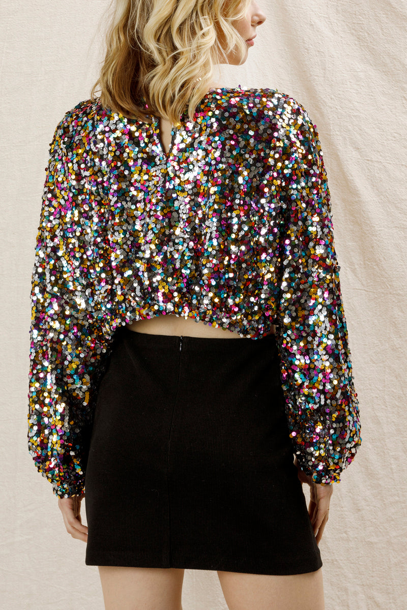 Rubina Confetti Sequin Top