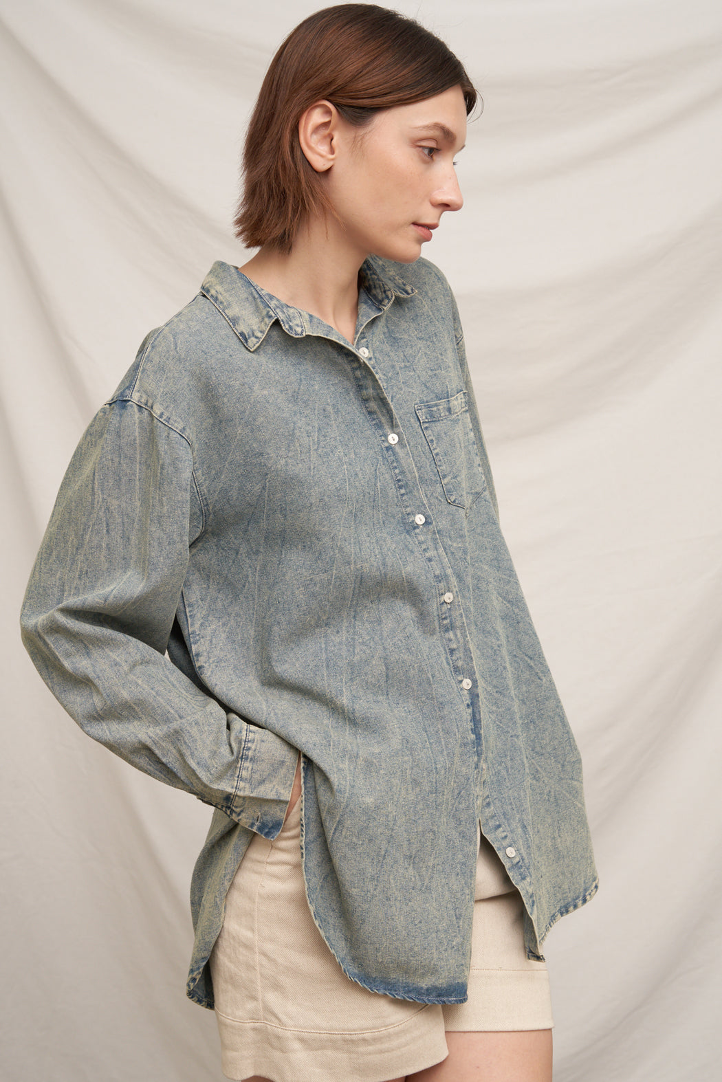 Sarah Denim Button Up