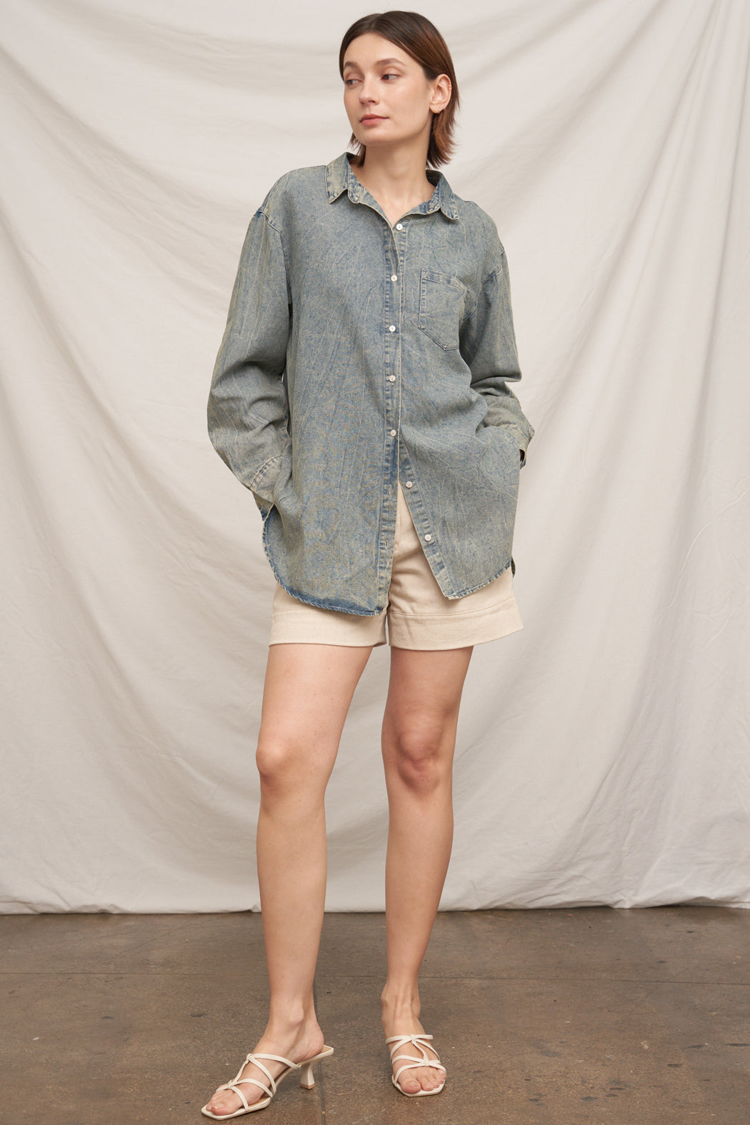 Sarah Denim Button Up