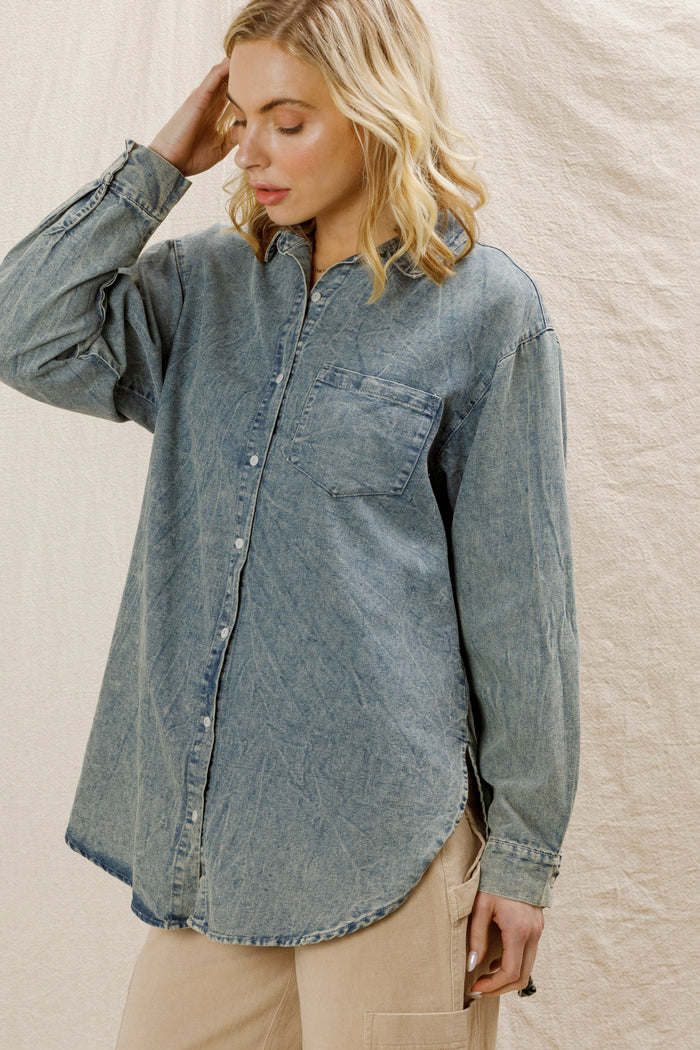 Sarah Denim Button Up