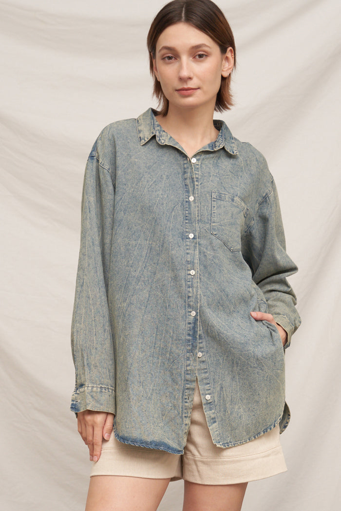 Sarah Denim Button Up