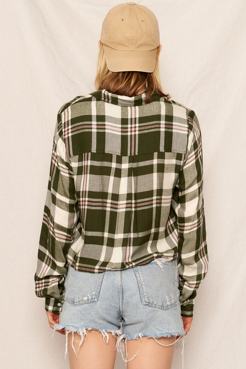 Madeleine Plaid Crop Shirt