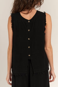 Kayla Back Button Sleeveless Top