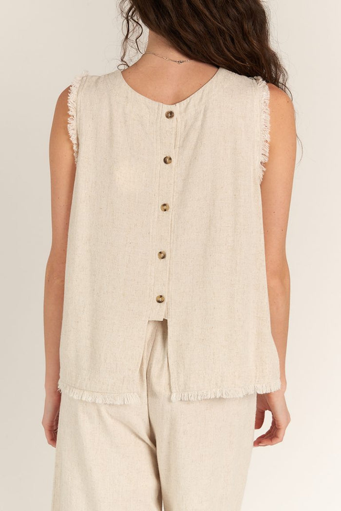 Kayla Back Button Sleeveless Top