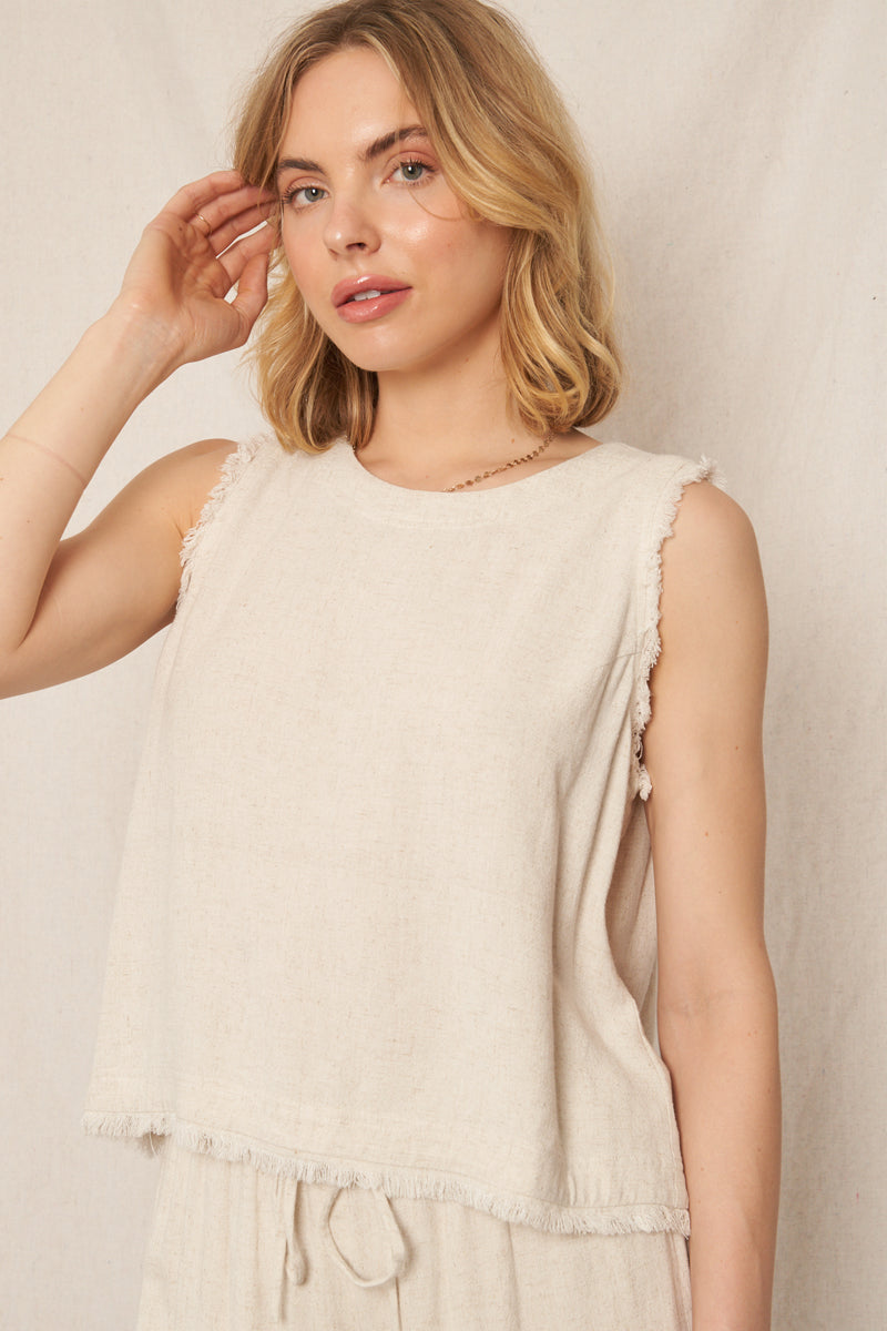 Kayla Back Button Sleeveless Top