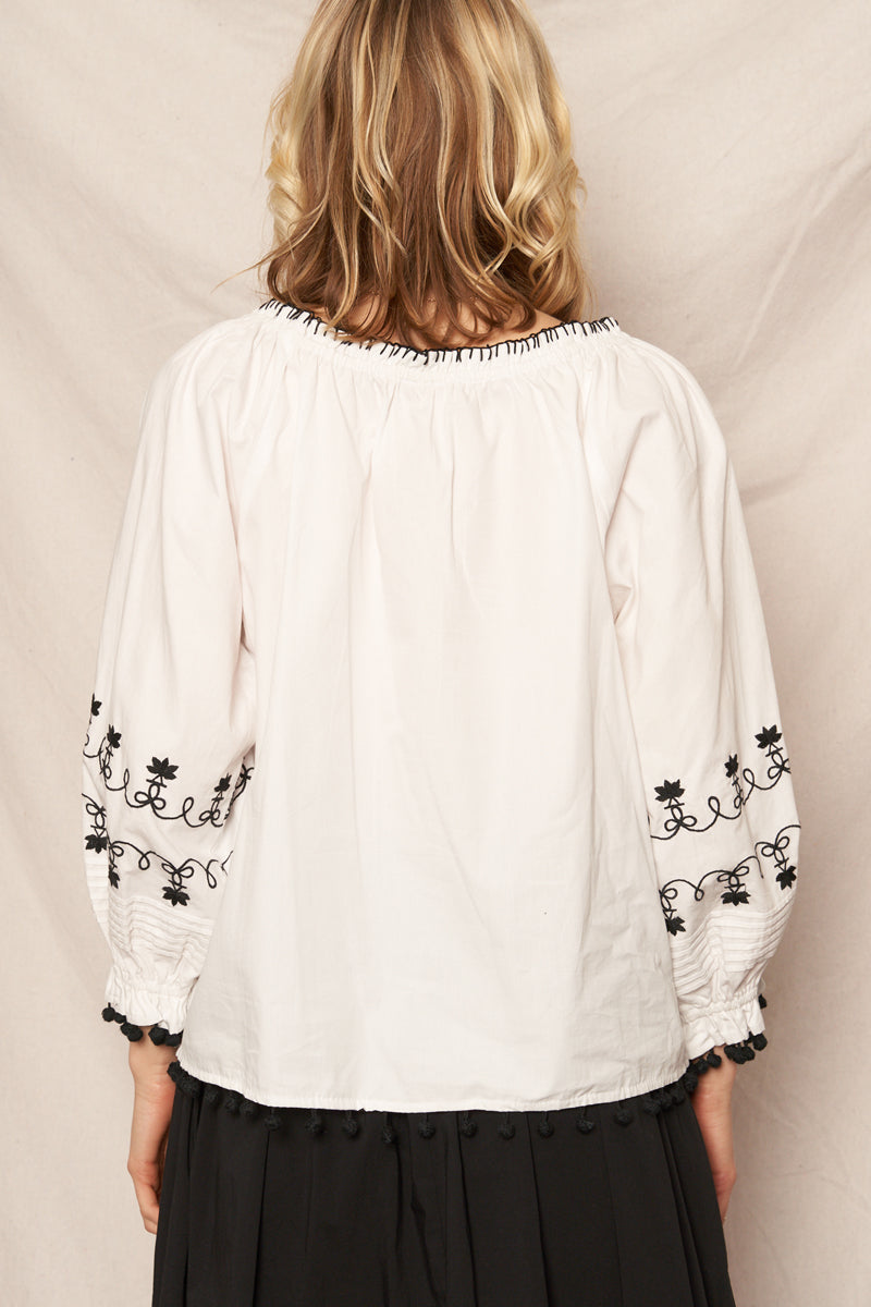 Kiki Embroidered Off Shoulder