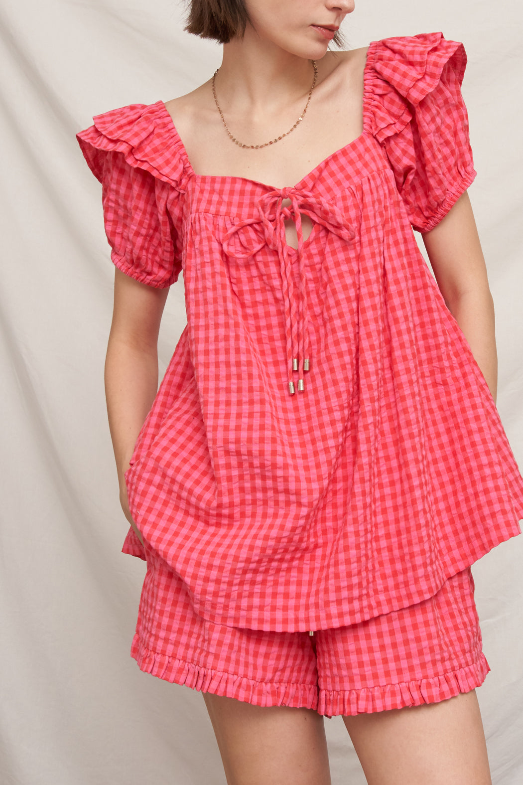 Pink Picnic Babydoll Top