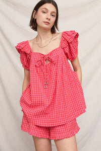 Pink Picnic Babydoll Top