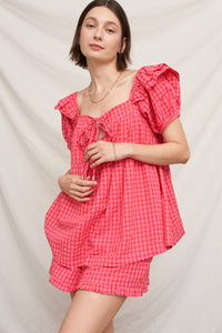 Pink Picnic Babydoll Top