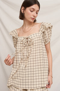 Cream Picnic Babydoll Top