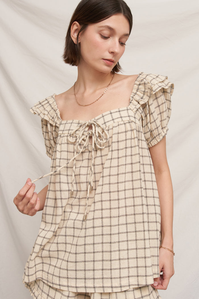 Cream Picnic Babydoll Top