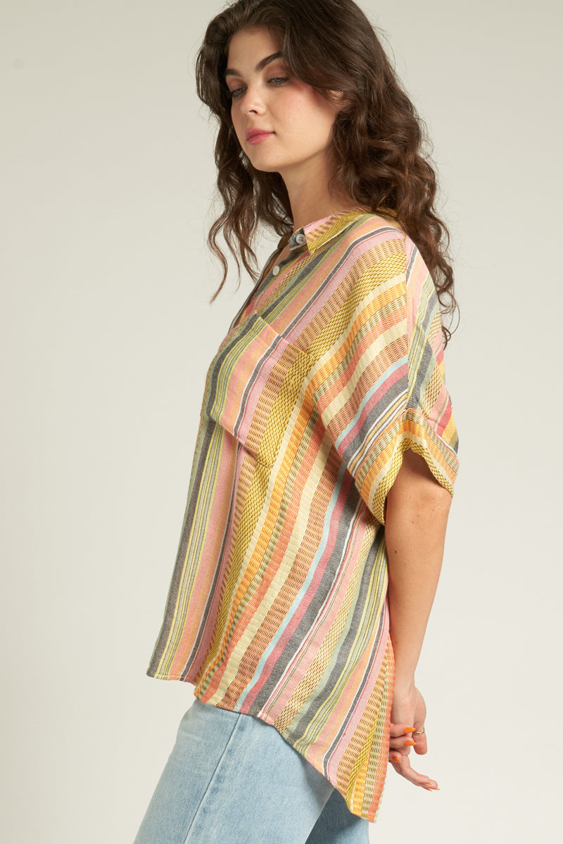 Jenny Striped Button Up