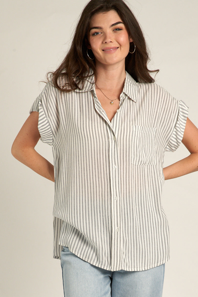 Liliana Striped Button Down Top