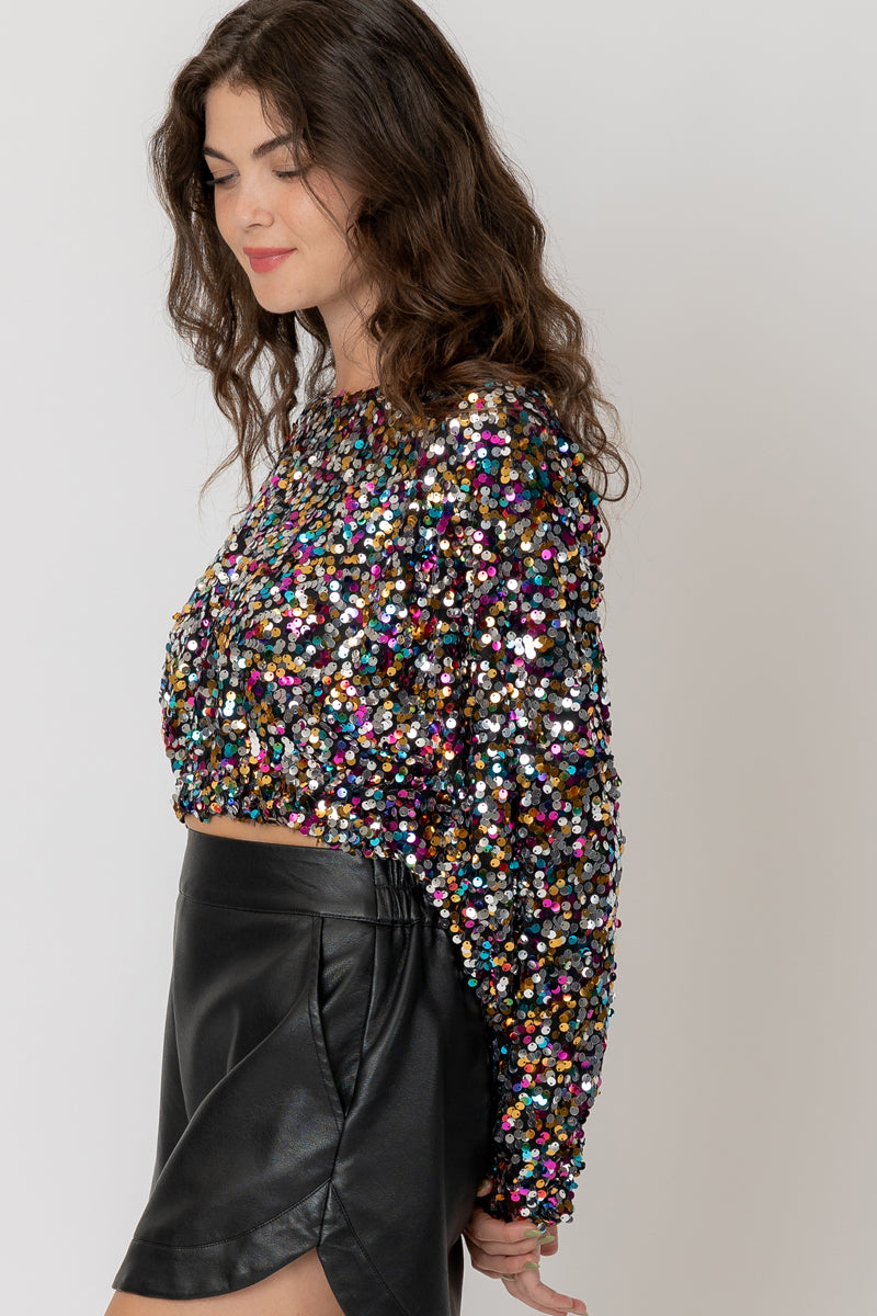 Rubina Confetti Sequin Top