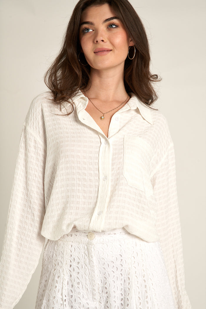 Lea Textured Button Down