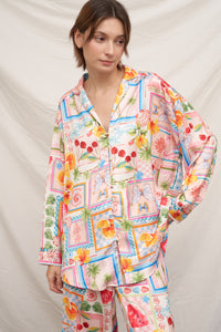 Santorini Satin Button Down