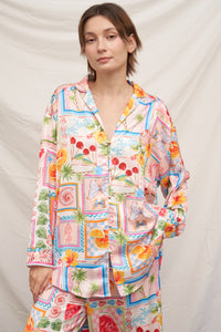 Santorini Satin Button Down