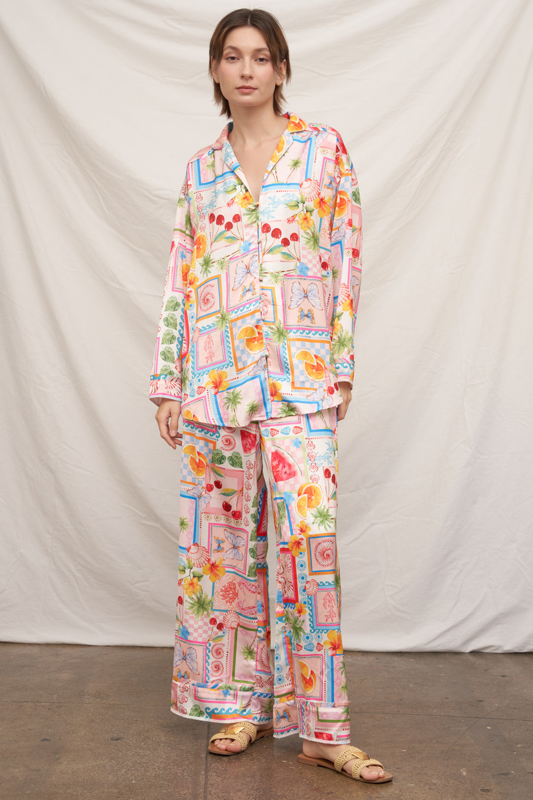 Santorini Satin Button Down