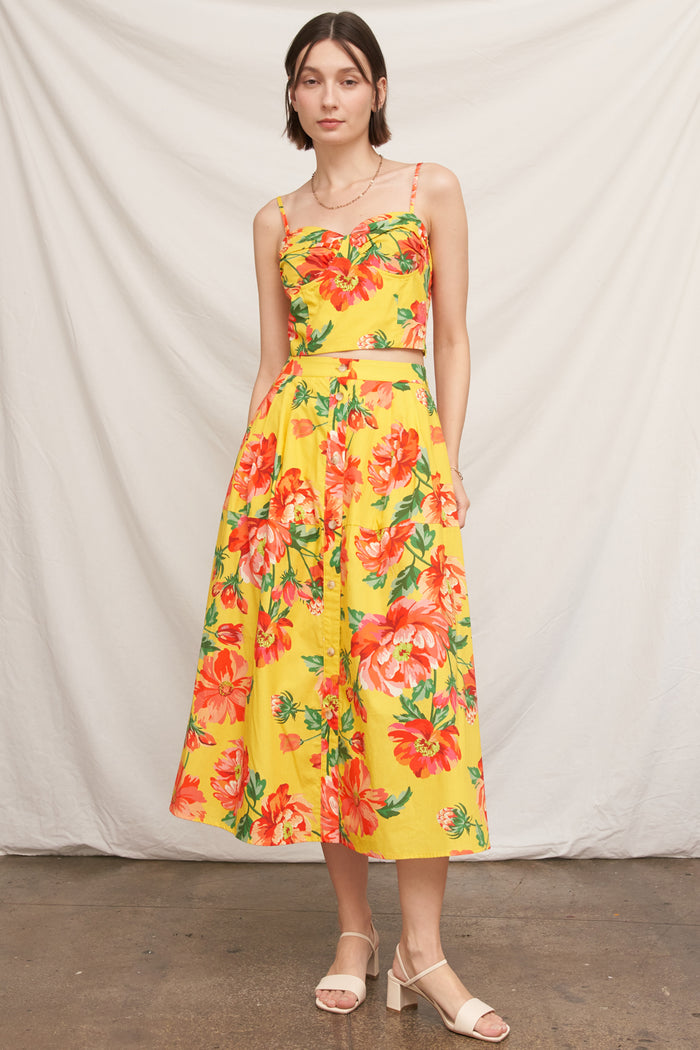 Rio Floral Midi Skirt
