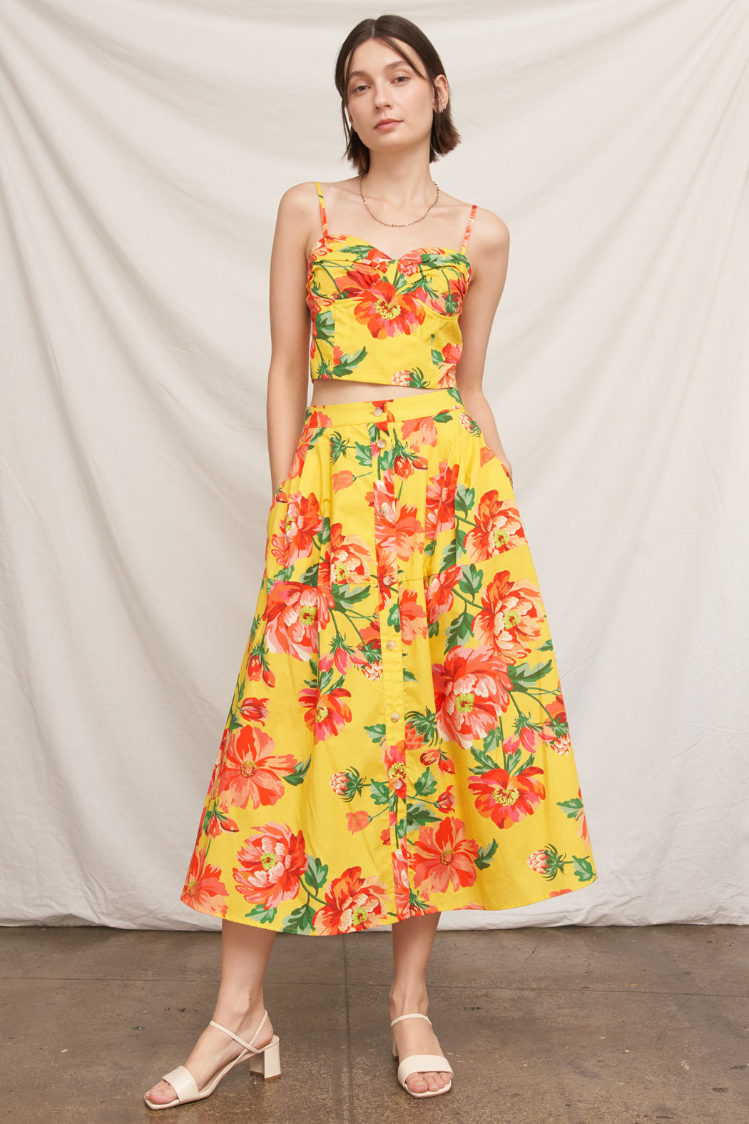 Rio Floral Midi Skirt