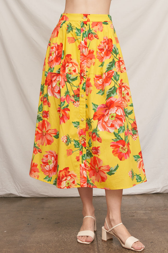 Rio Floral Midi Skirt