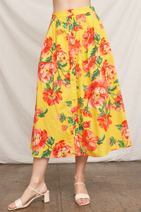 Rio Floral Midi Skirt