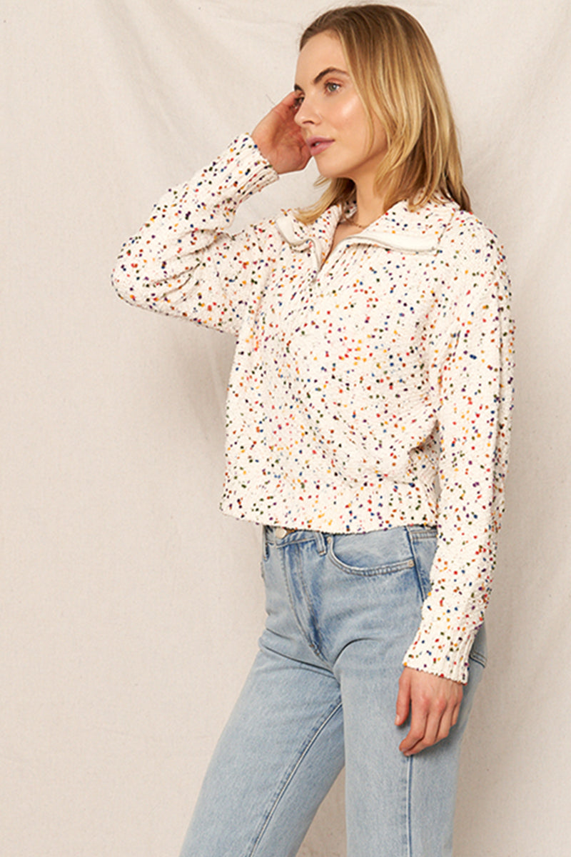 Sprinkle Half Zip Sweater