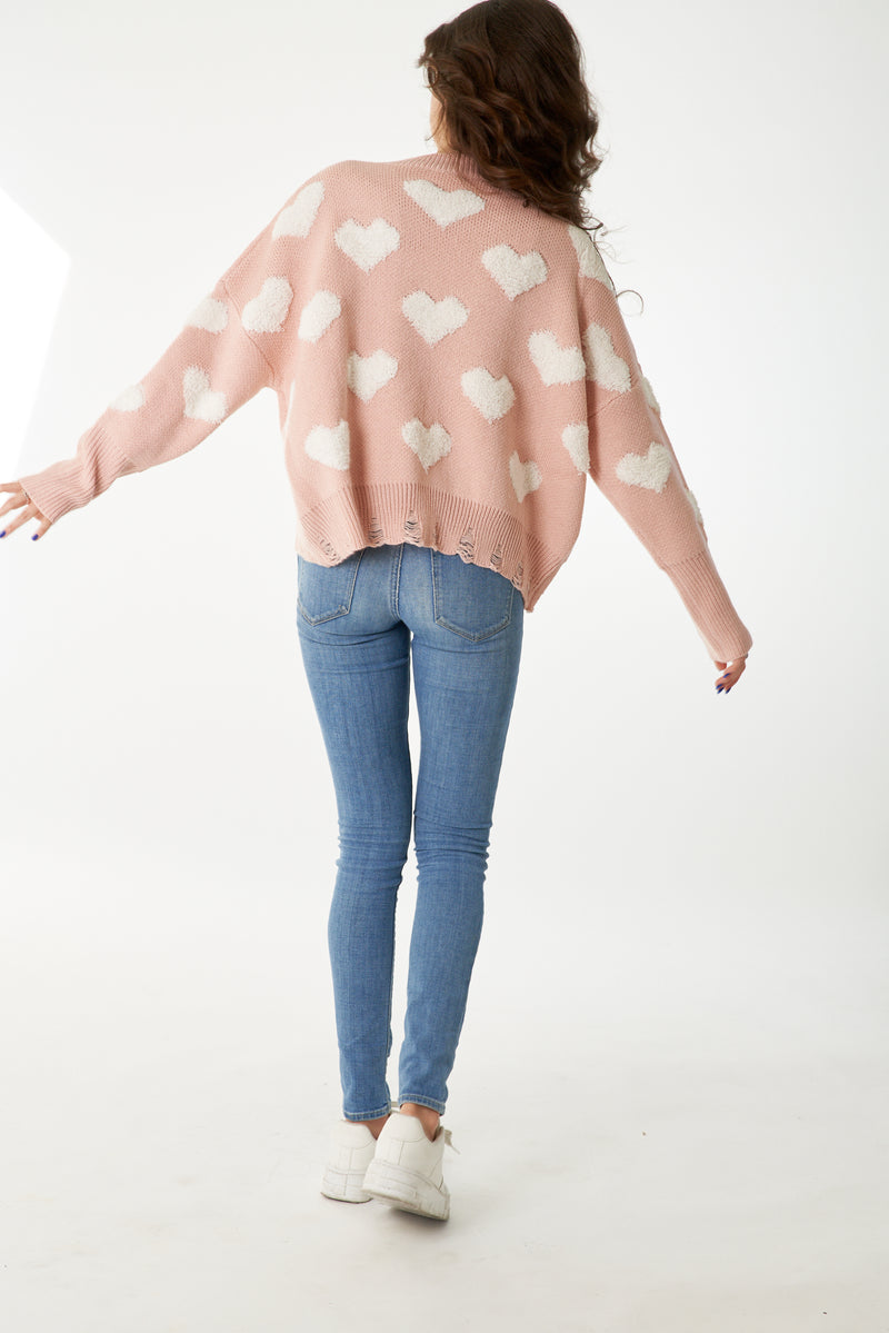 Natalie Distressed Heart Sweater